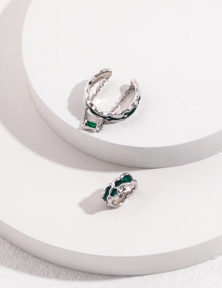 The "Chuanliu" series Pure silver open ring (adjustable