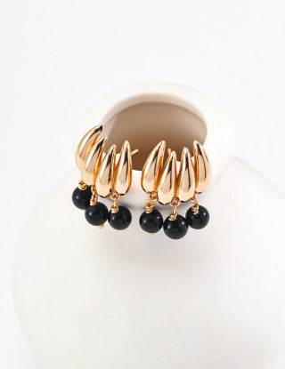 Pure silver agate earrings