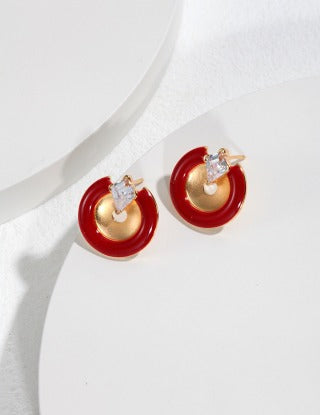 Sterling silver drop glaze earrings