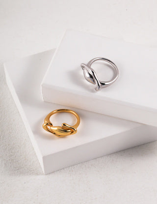 Pure silver open ring (adjustable