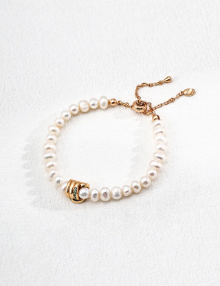 S925 Silver simple natural Pearl Zircon bracelet