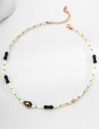 Sterling silver drip glaze necklace