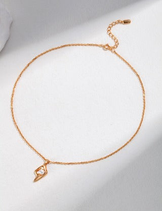 Pure silver pearl necklace