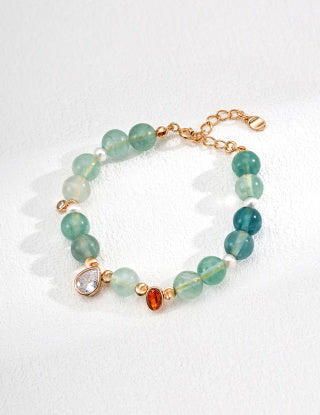 S925 Silver Fashion Natural Pearl Yellow Stone Zircon bracelet