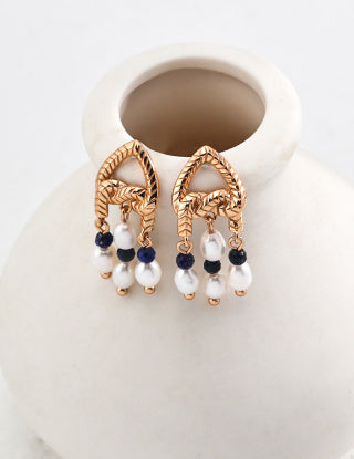 Pure silver pearl earrings