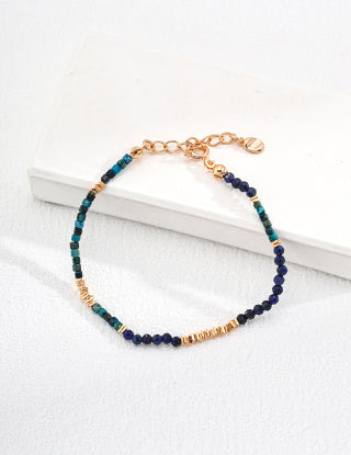 Pure silver lapis lazuli bracelet