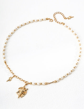 S925 silver retro Design natural Pearl necklace