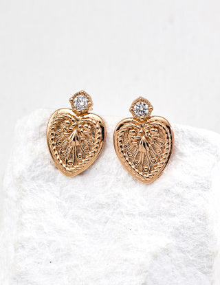 S925 silver retro design zirconia earrings