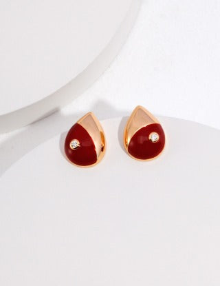 Sterling silver drop glaze earrings