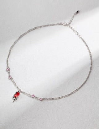 Natural fluid lava series Pure silver bracelet (adjustable