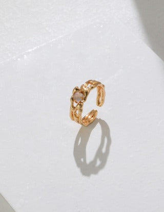 Pure silver grey moonstone best friend ring