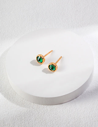 Pure silver zircon earrings