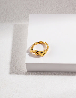 Pure silver open ring (adjustable