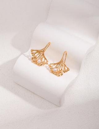 Ginkgo leaf design series Sterling silver earrings