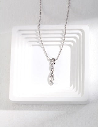 Pure silver sapphire necklace