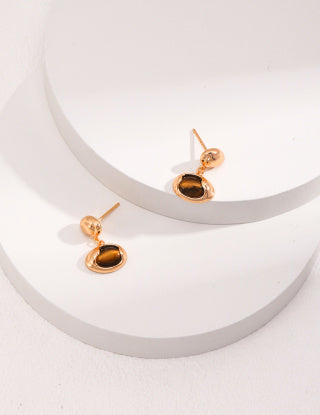 Natural tiger's eye earrings
