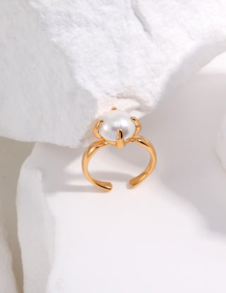 Pure silver beaded ring
