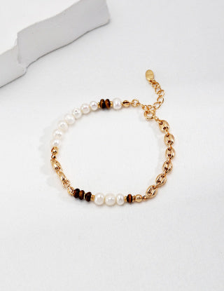 Pure silver pearl bracelet