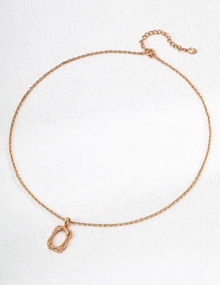 S925 silver simple plain silver pendant necklace