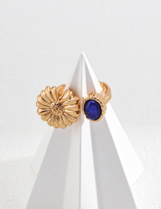 Pure silver vintage lapis lazuli ring