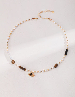 Pure silver pearl necklace