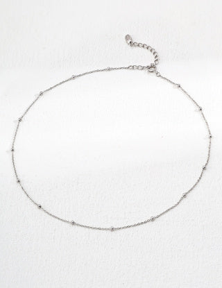 S925 Silver simple white Gold pigment chain