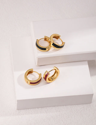 Sterling silver drop glaze earrings