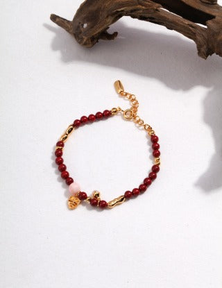 Original pure silver cinnabar bracelet