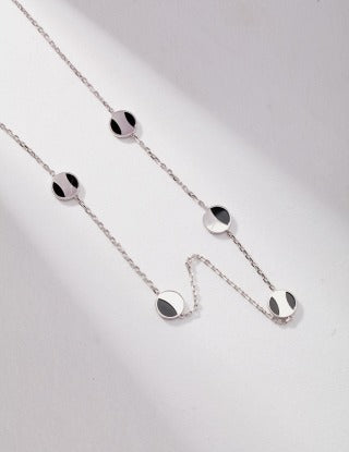 Sterling silver agate necklace (long style)