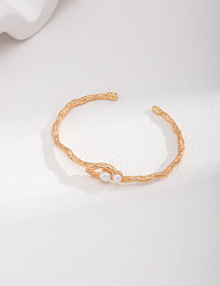 Pure silver pearl bracelet
