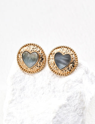 S925 Silver Retro Iriered shell Design earrings