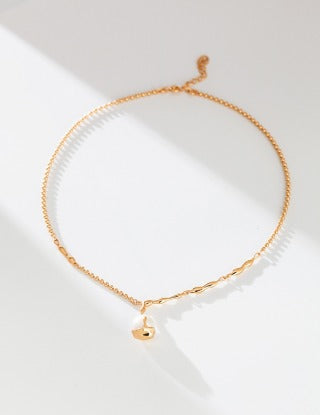 Pure silver natural pearl necklace