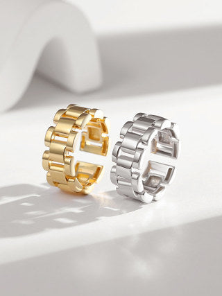 A pure silver watch band ring