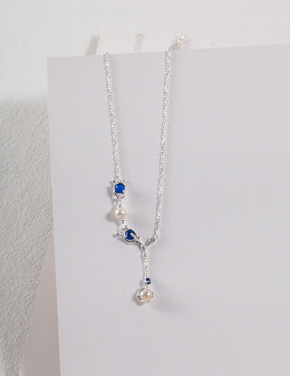 Natural Series Flower Bud Series Style Sterling silver necklace (adjustable length)