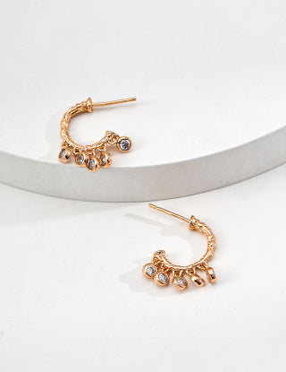 S925 silver retro Zircon earrings