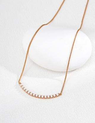 S925 silver simple imitation pearl necklace