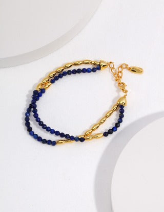 Pure silver lapis lazuli bracelet
