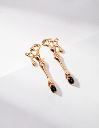 Pure silver agate earrings