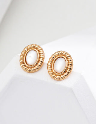S925 silver simple shell earrings and stud earrings