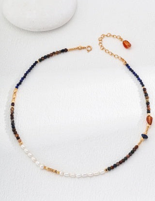 Pure silver pearl necklace
