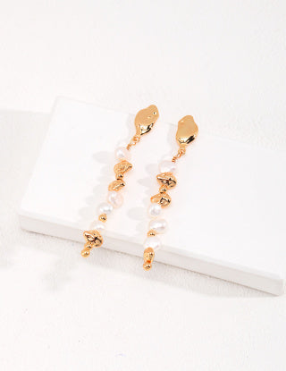 Pure silver pearl earrings