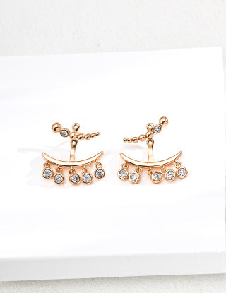 S925 Silver Retro Design Zircon Earrings (Dual-purpose - Figure 4, not sold separately)
