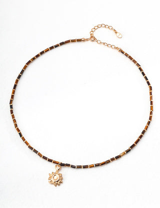 Pure silver tiger's eye necklace
