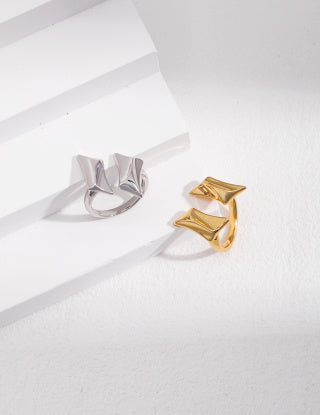 Pure silver open ring (adjustable