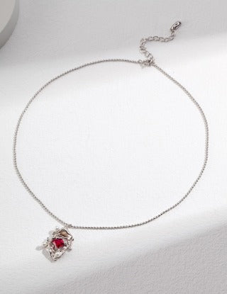 Pure silver beaded necklace