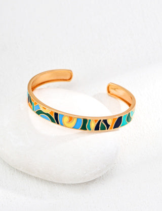 S925 Silver Fashionable Drip Glaze Bracelet (Adjustable size)