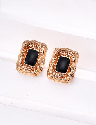 S925 silver retro black drip glaze ring