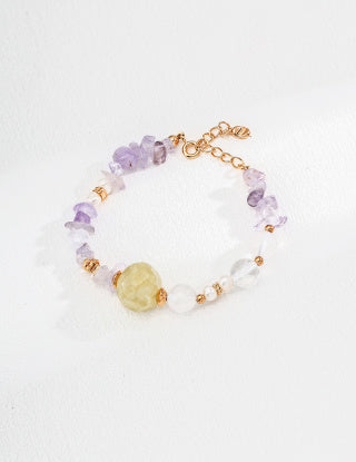 S925 Silver simple and colorful crystal stone earrings and bracelet set