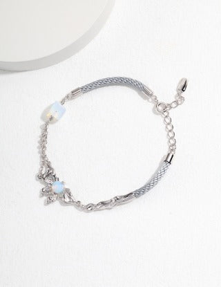 Bow design series Pure silver bracelet (adjustable