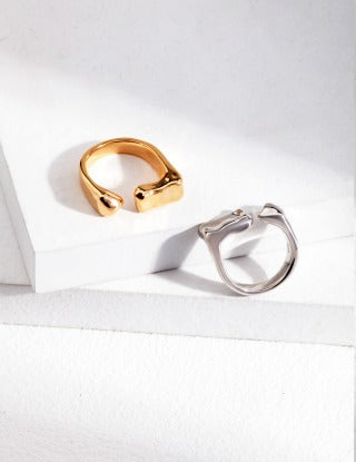 Pure silver open ring (adjustable